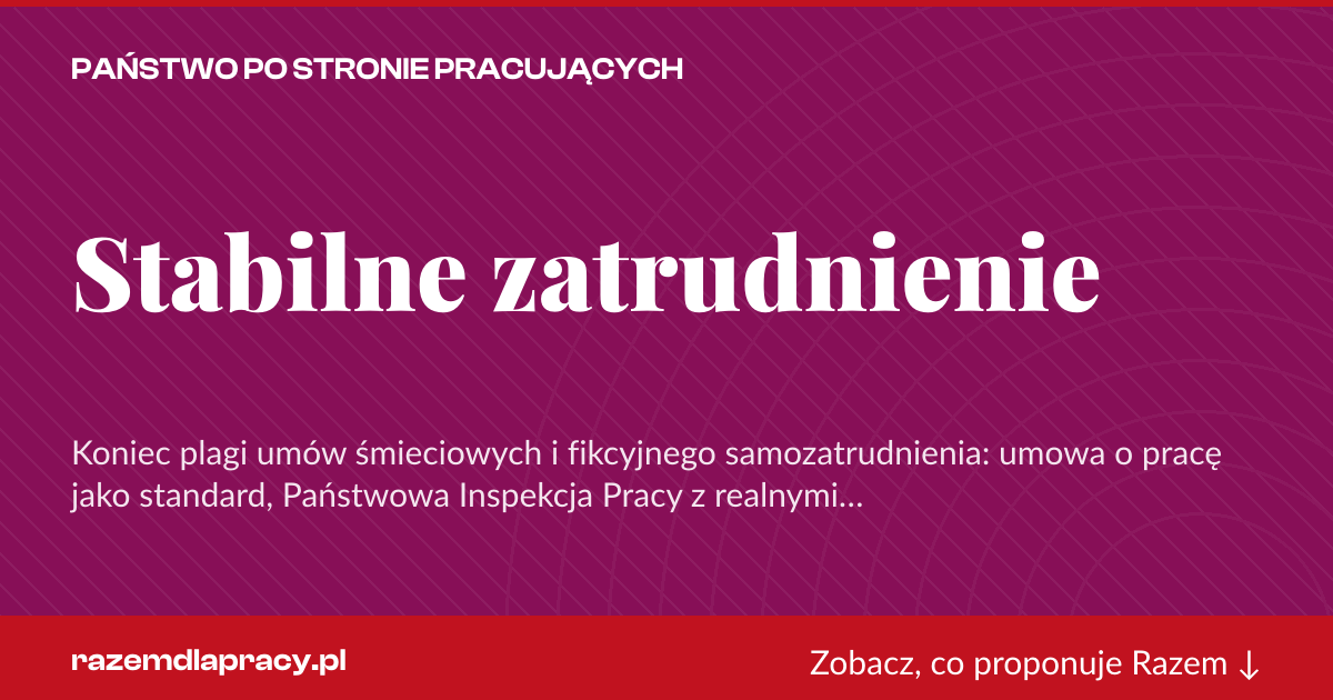 Karta social do udostępnienia: Stabilne zatrudnienie