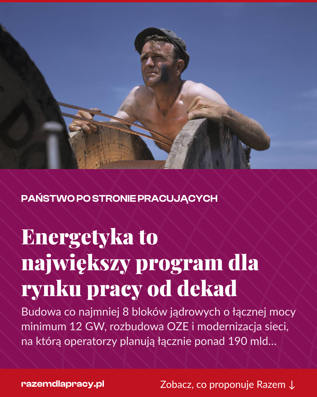Grafika pionowa do udostępnienia: Energetyka to największy program dla rynku pracy od dekad