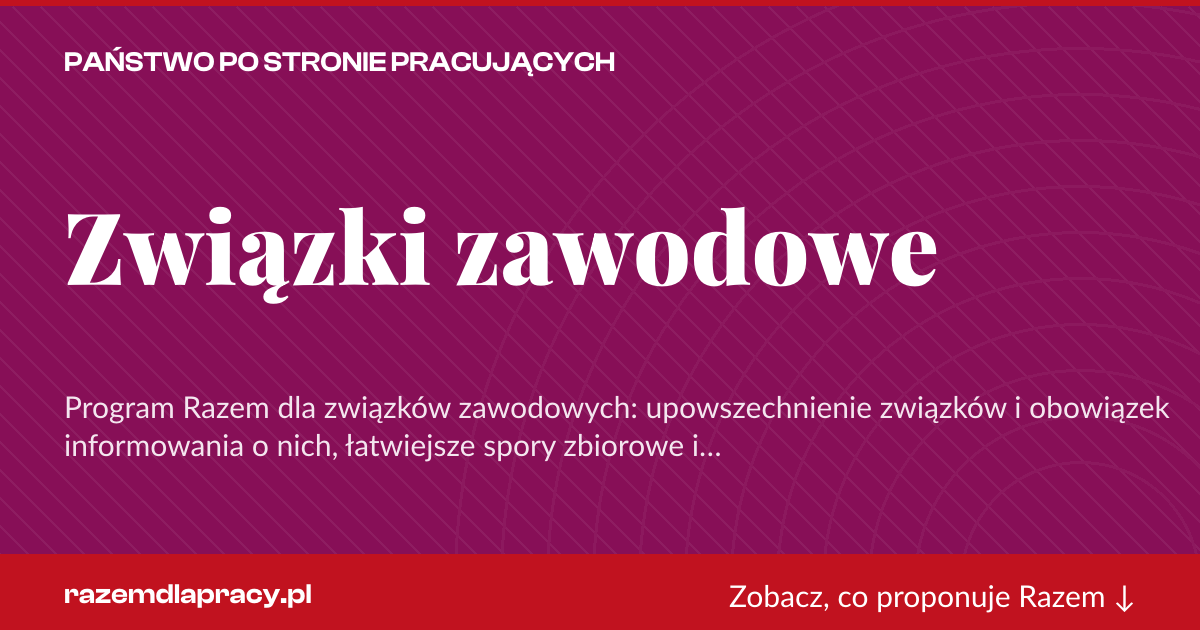Karta social do udostępnienia: Związki zawodowe